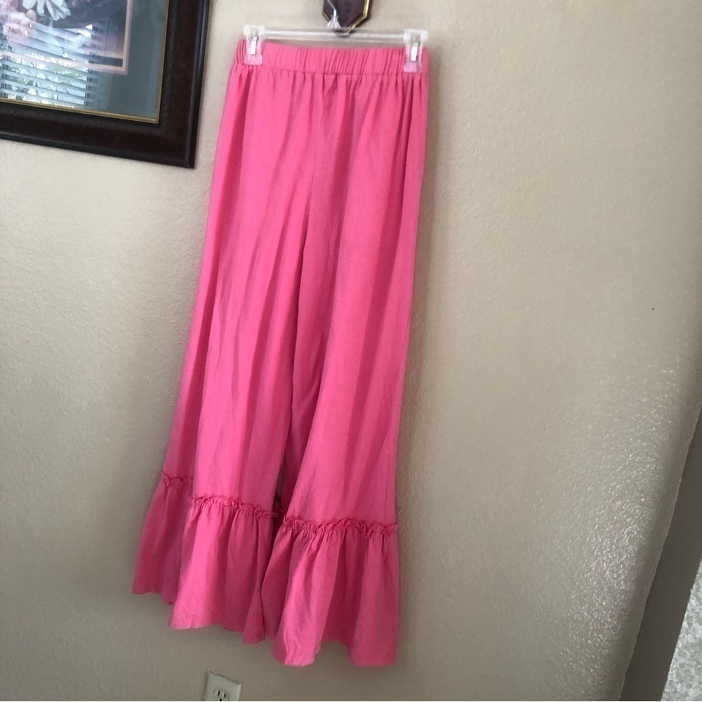 NWT Sugar Lips Ryder Ruffle Wide Leg Cotton Knit Pants Size XSmall - Picture 5 of 7